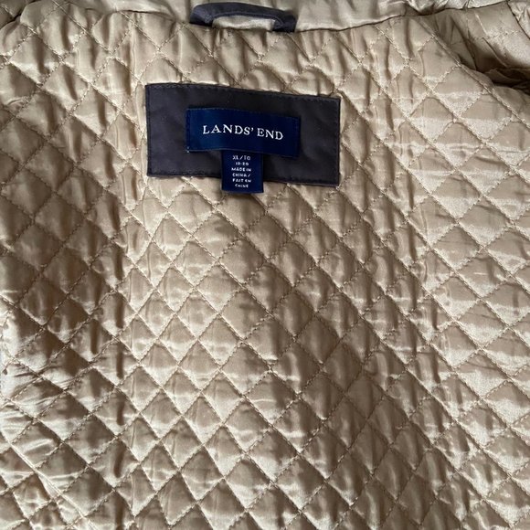 Land's End 3/4 Length Waxed Nylon Shell, Quilten Inner. Size XL EUC - Picture 7 of 16